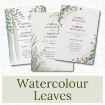 Watercolor Botanical Wedding Invitations 