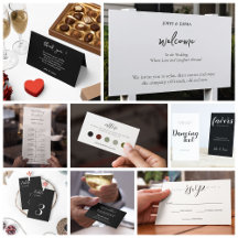 Black & White Simple Wedding Theme Supplies 
