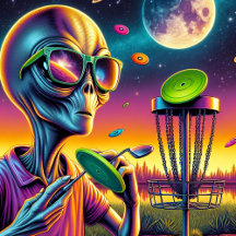 Disc Golfing Alien