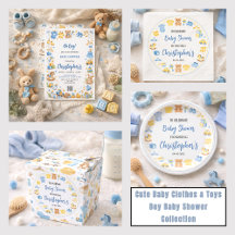 Cute Baby Clothes & Toys Boy Baby Shower 