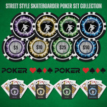 Street Style Skateboarder Poker Set Collection