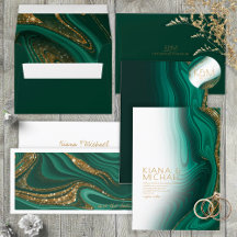 Abstract Glitter Strata Wedding Emerald