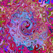 Retro Groovy Abstract Lavender and Magenta Swirl