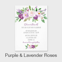 Purple and Lavender Watercolor Roses