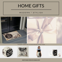 Home Gifts   Black & Cream Watercolor Leaves