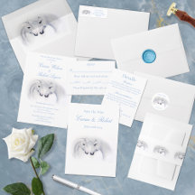 Elegant White Minimalist Unicorn Horses Wedding