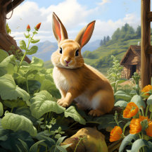 The Watchful Countryside Rabbit