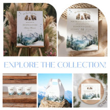 Bear Adventure Winter Mountains Landscape Neutral 