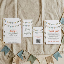 Muted Pastel Bunting Baby Shower Collection