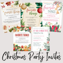 Editable Christmas Holiday Party Invitations