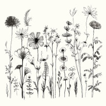 Black & White Wildflowers