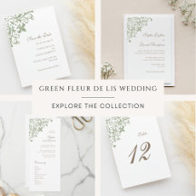 French Regency Green Fleur De Lis Wedding