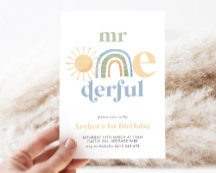 Mr Onederful Boho Rainbow Sun 1st Birthday