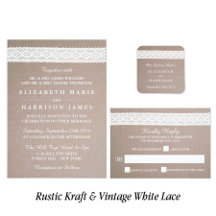 Rustic Kraft & Vintage White Lace Wedding