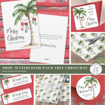 Tropical Palm Tree Beach Christmas & Holiday