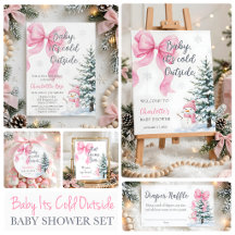 Baby Its Cold Outside Bow Baby Shower Collection