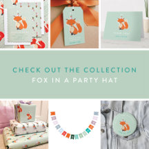 birthday   fox in a party hat