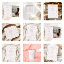 Modern Hand Drawn Pink Bow Collection