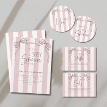 Vintage Blush Stripes and Bow