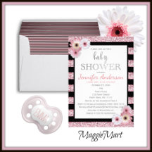 Pink Black Glamour Baby Shower