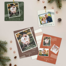 Modern Fun Postage Stamp Family Photo Holiday