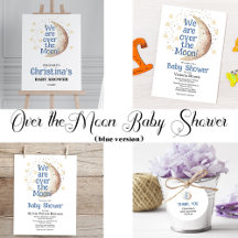 OVER THE MOON BLUE BABY SHOWER COLLECTION