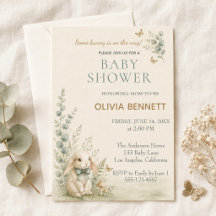 Some Bunny Is on the Way Sage Green Baby Shower