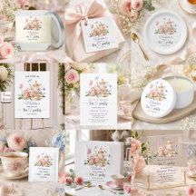 Tea Party Butterflies Baby Shower Collection