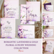 Romantic Lavender & Gold Floral Luxury Wedding