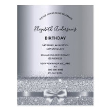 80th birthday party - Silver metallic bow
