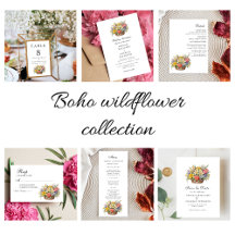 Elegant Boho Wildflowers floral basket 