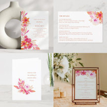 Soft Boho Pink and Orange Floral Wedding