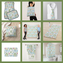 Ikat Floral Seamless Pattern