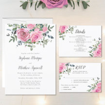 Dusty Pink Rose Eucalyptus Botanical Wedding Suite