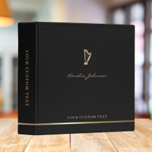 Elegant gold harp stationery for harpists