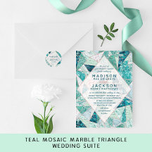 Teal Mosaic Marble Beach Wedding Suite
