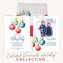Christmas Holiday Watercolor Ornaments