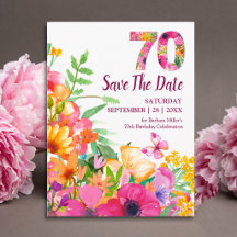 70th Birthday Floral Butterfly Party Collection