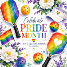 The Pride Pickleball Rainbow Themed Design