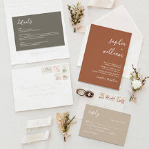 Boho Terracotta Wedding Stationery + Accessories