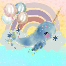 Cute Magical Sea Unicorn Custom Name