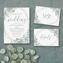  Eucalyptus & Gold Geometric Wedding Collection