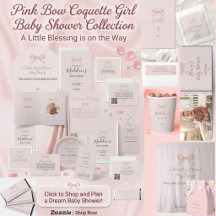 Pink Bow Coquette Girl Baby Shower