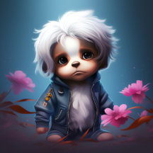 Tote Bag small with white hair