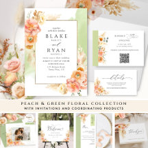 Peach Floral Delight and Green