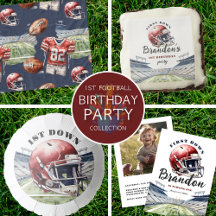 1st Down 1 Year Old Football Birthday Party Suite
