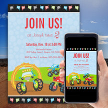 Colorful Little Boy Monster Trucks with First Name