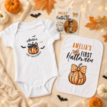 Personalized Baby’s First Halloween Pumpkin 