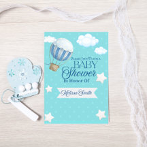 Whimsical Hot Air Balloon Baby Shower Invitation –