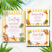 Ciao baby seafood and olives summer baby shower